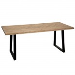 Mesa tablero madera/metal  natural abeto rectangular